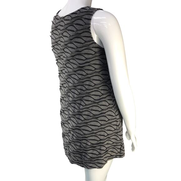 Chalet Et Ceci Womens Size M Dress Tank Scalloped Textured Black Gray USA Made - Picture 8 of 15
